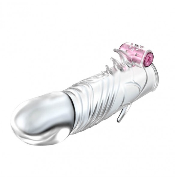 BAILE - Powerful Vibrating Crystal Penis Sleeve (L:13cm - D:3.6cm)